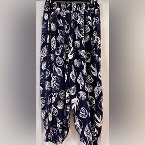 Venus pull on Baggy jogger Beach Pants Sea Life Comfy Boho Resort wear Medium